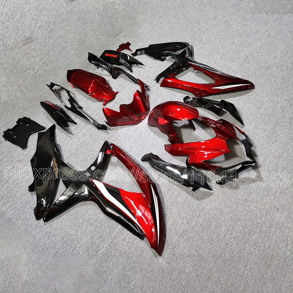 Motorcycle Fairings For Suzuki GSXR600 2008 2009 2010 GSXR 600 WVCV GSXR750 Complete ABS Full Body Panel Kit | Red Black