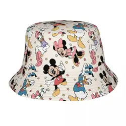 Unisex Cute Bucket Hats Mickey And Minnie Accessories Bob Hats For Beach Headwear Lightweight