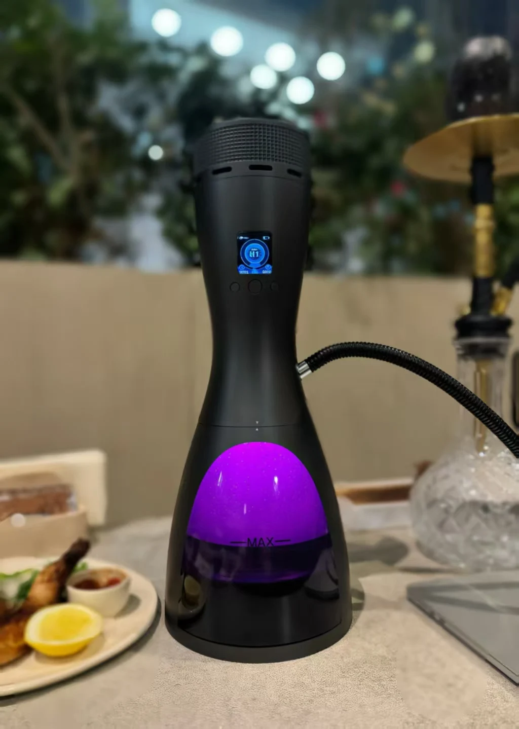 مجموعة الشيشة الكهربائية الذكية من LUKAH، شاشة LED طويلة التحمل، 7 تروس لضبط درجة الحرارة