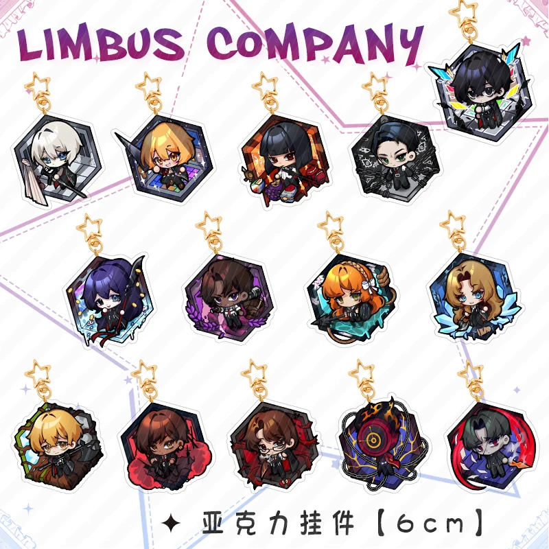 6 cm Limbus Company Schlüsselanhänger Damen Acryl Schlüsselanhänger Mann Fall geschlossener Schlüsselanhänger Anhänger Ornament Zubehör Freund Neujahrsgeschenke