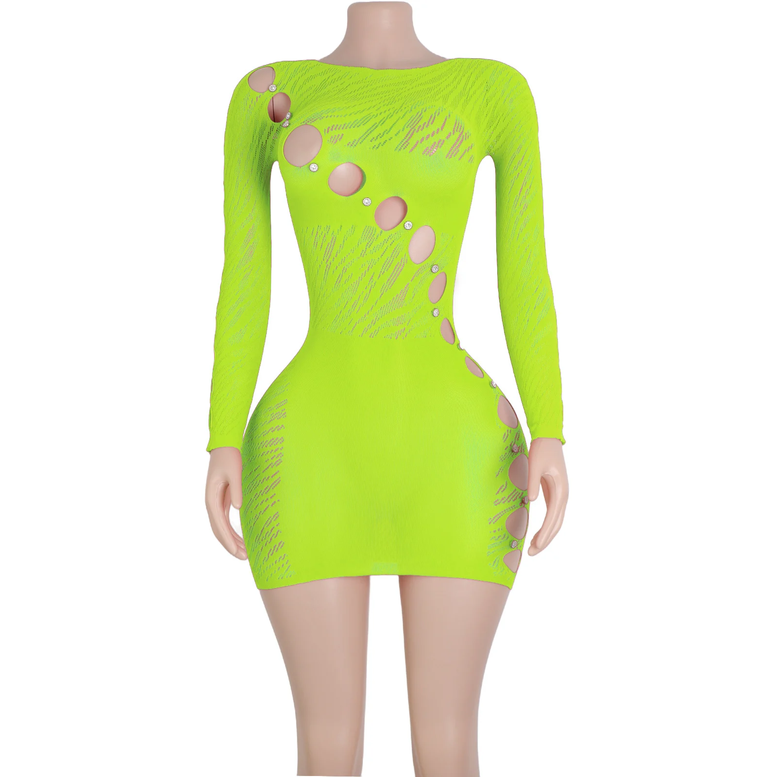 Sexy Fishnet Bodysuit Set Wholesale Elegant Cutout Design Exotic Dancewear Adult Nightclub Apparel Lingerie view 4