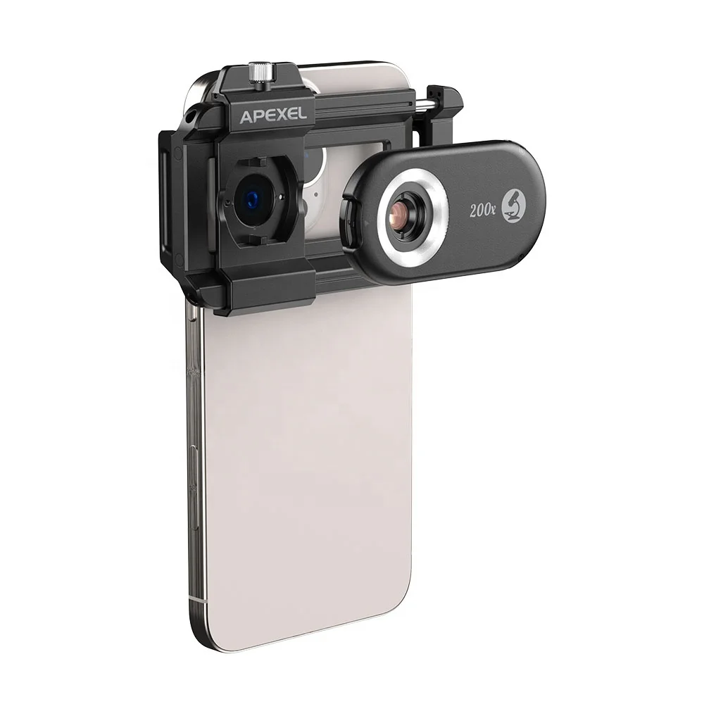 Lente de microscopio para teléfono, Micro lente para teléfono 200X, Mini microscopio Digital de bolsillo, accesorios para cámara de Micro lente portátil para teléfono inteligente