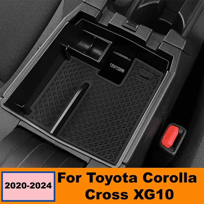 Car Central Console Armrest Box Storage Container Tray For Toyota Corolla Cross XG10 2020 2021 2022 2023 2024 Hybrid Accessories