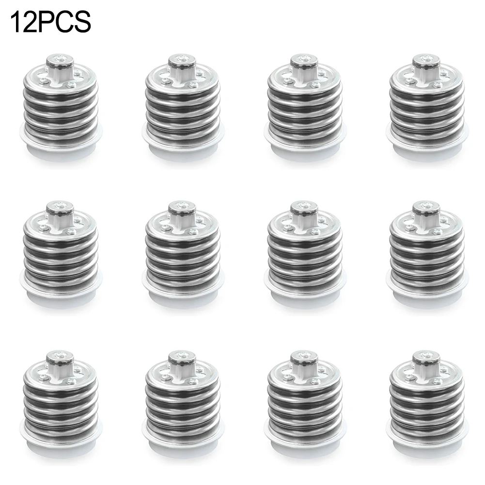 12Pcs Bulb Base Adapters E39/E40 To E26/E27 Adapter Screw Light Bulb Socket Adapter Converter Home Lighting Accessories Replace