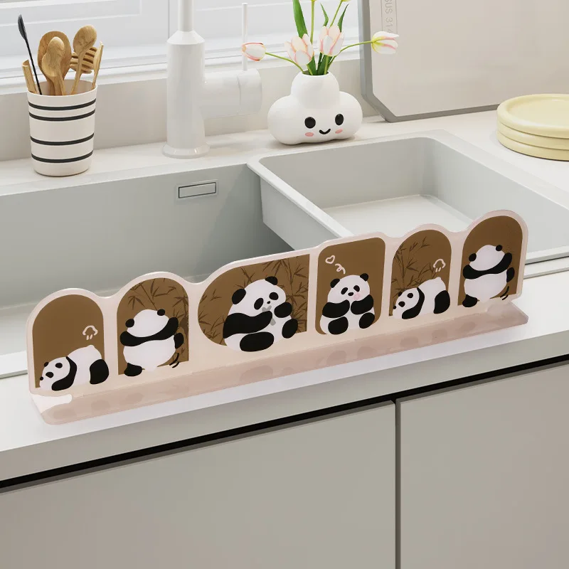 Cute Cat Kitchen Sink Splash Guard Acrylic Water Baffle Anti-splash Strip view 5