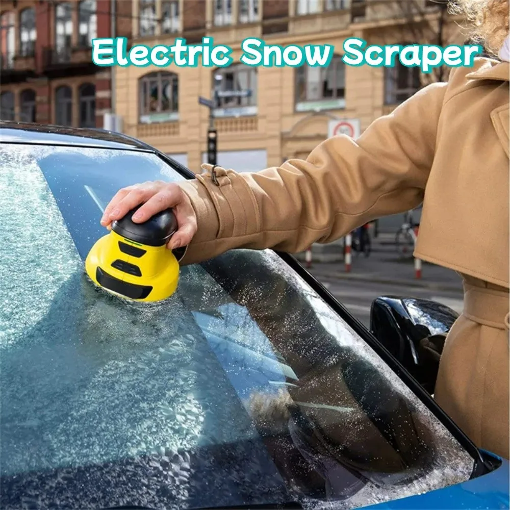 USB Rechargeable Electric Snow Scraper Convenient De-Icing Electric Snow Shovel Efficient Plastic Defrosting Tool Vehicle Glass