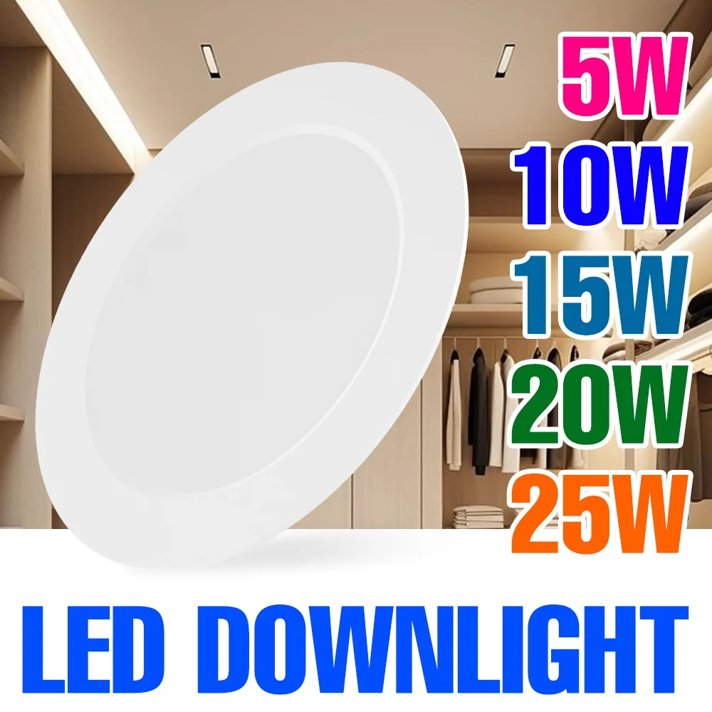 LED Downlight Verzonken Ronde Plafondlamp 220V Spotlight 5W 10W 15W 20W 25W Binnenverlichting Koud Wit 240V Voor Thuis Woonkamer