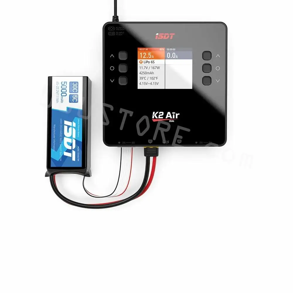 ISDT K2 Air AC 200W DC 500Wx2 20A Dual Channel Balance Lipo Charger Discharger for Lipo NiMh Pb Battery