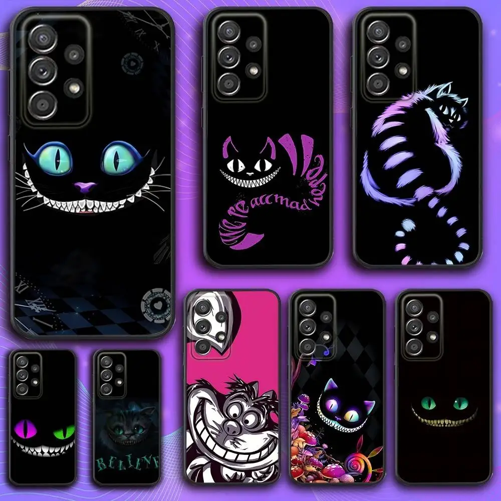 

C-Cheshire Cat Cool Phone Case For Samsung S 25,24,23,22,30,21,10,9,Ultra,Plus,Lite,FE,4,5 G Soft Black Case