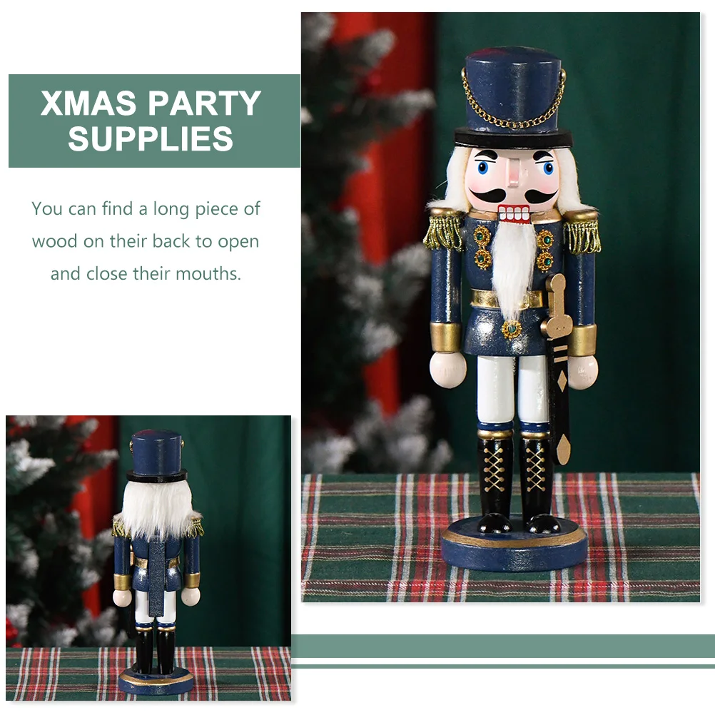 

Wooden Nutcracker Decor Christmas Centerpieces Xmas nament LED Home Car Office Photo Prop Sturdy Soldier Puppet Miniature