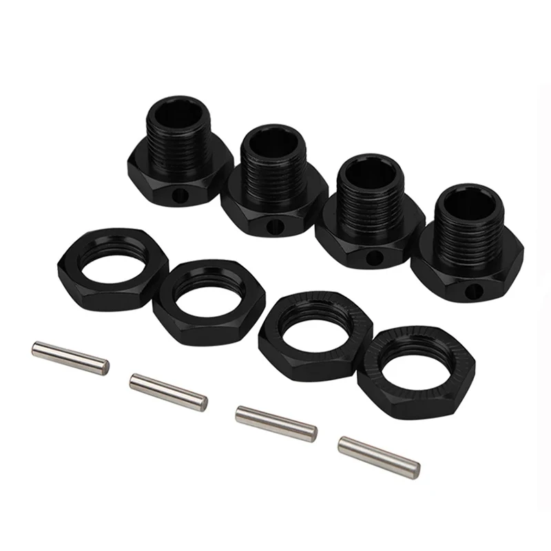 4 stuks Metalen 17mm Wiel Hex Hub Adapter met Moer 81011 voor Traxxas HPI Tamiya HSP Redcat Himoto 1/8 RC Auto Upgrade Onderdelen