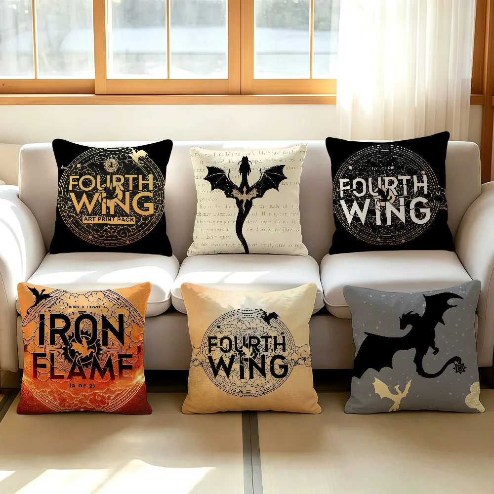 Novel F-Fourth Wing cushion cover Comfortable Decorative For Bedroom Living room Dormitory Picnic and Holiday Decoration