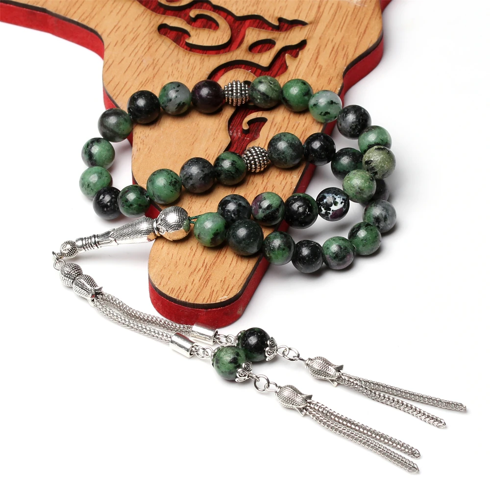 

Натуральные бусины для молитвы ruby zosite Tasbih, 8 мм, бусины для молитвы 33 45 66 99, исламские арабские мусульманские четки, сибха мисбаха