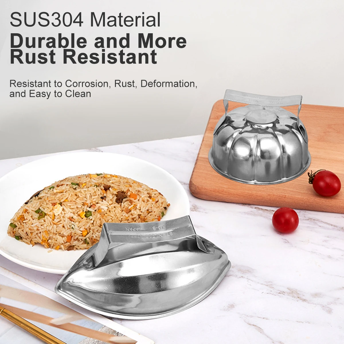 Omurice Mold Pumpkin Style Onigiri Mold Stainless Steel Rice Ball Mold Egg-Wrapped Rice DIY Sushi Making Mold Kitchen Gadgets