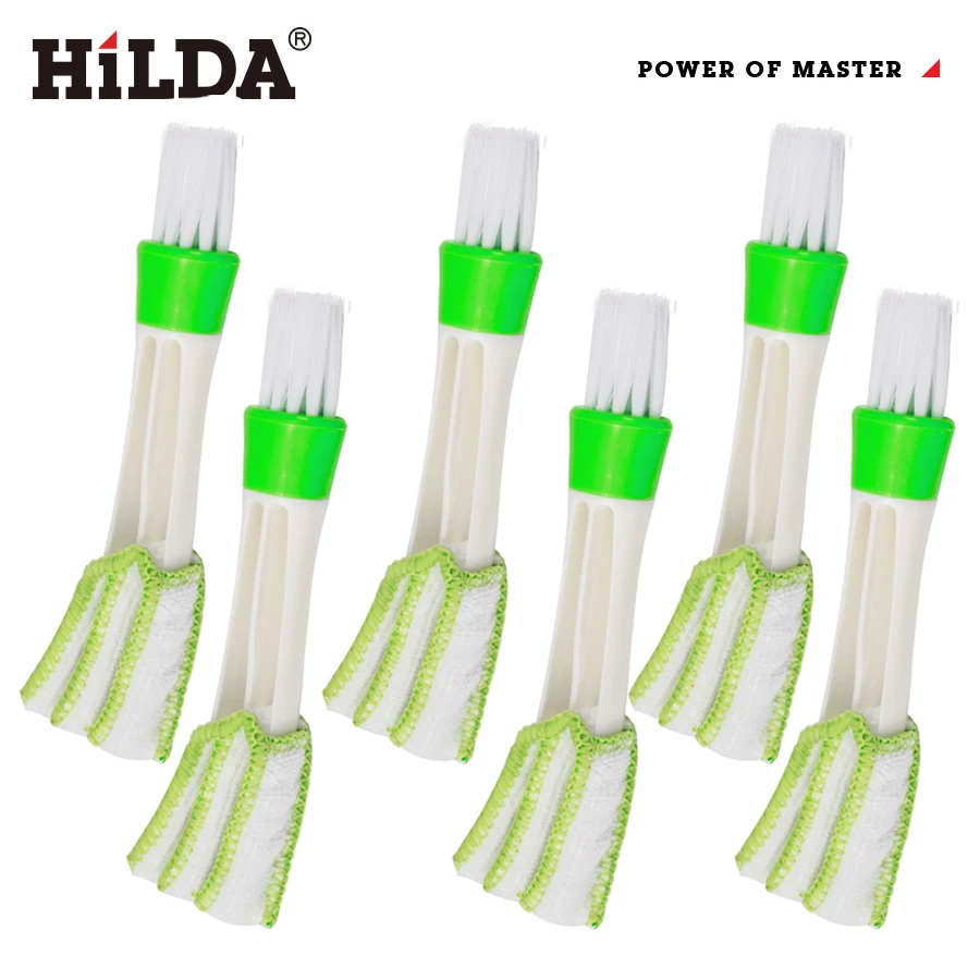 Hilda 1/2/4/6pcs Car Cleaning Brush Air Conditioner Vent Cleaner Detailing Dust Removal Blinds Duster Outlet Brush Cleaning Tool