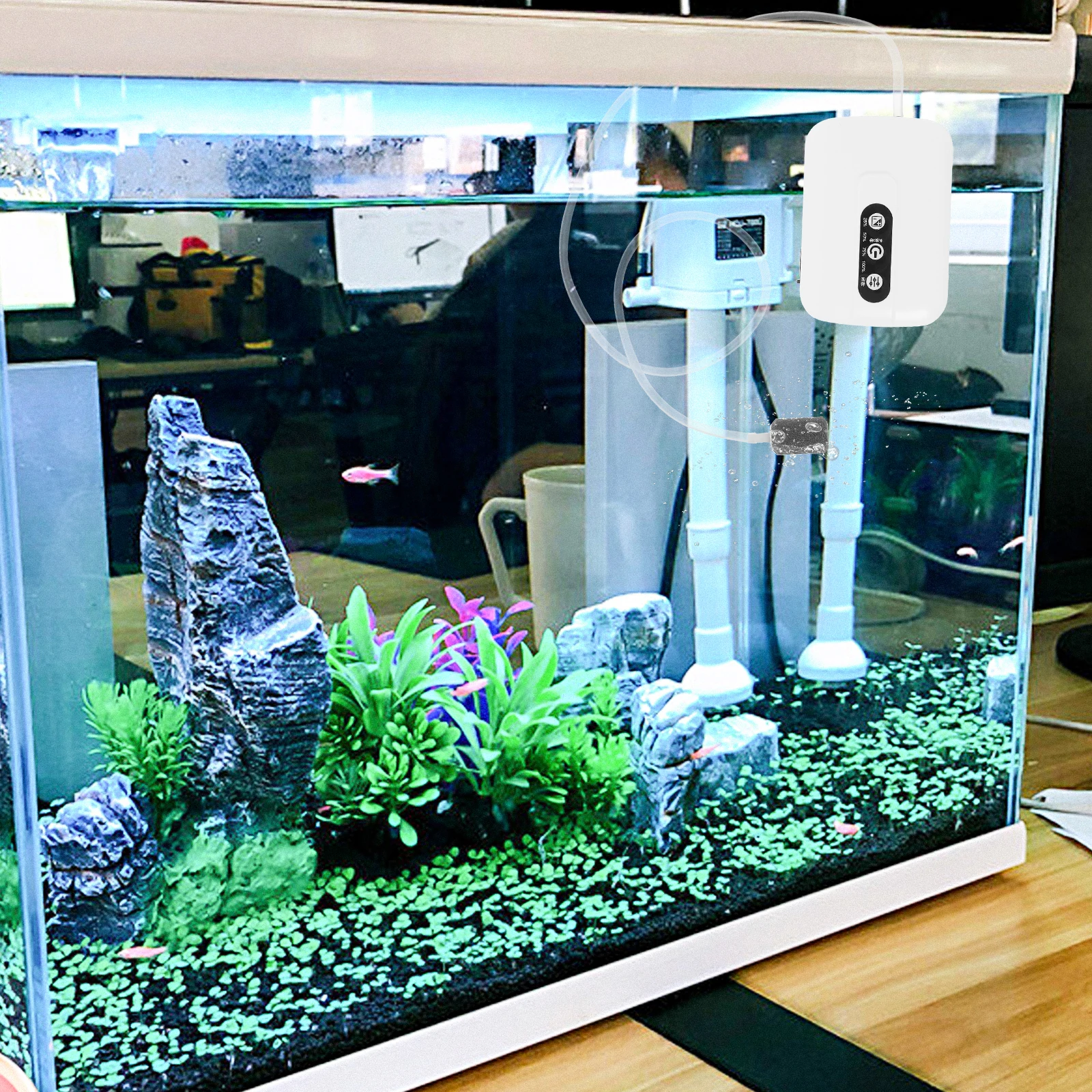 

1Set Fish Tank Oxygen Pump Portable Silent USB Aquarium Air Pump Small Plastic Aerator Oxygen Bubbler Fish Tank Supply