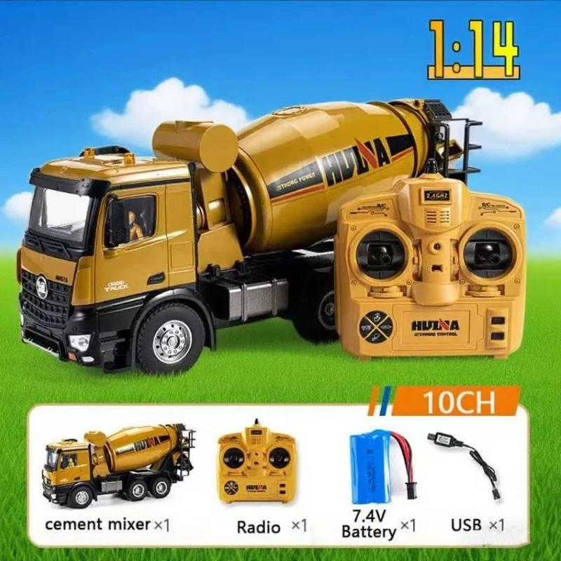 

HUINA 1/14 RC Car Concrete Mixer Truck Toy Model 2.4GHZ 10CH Wireless Remote Control Engineering Vehicle Outdoor Toy Boys Gift ﻿