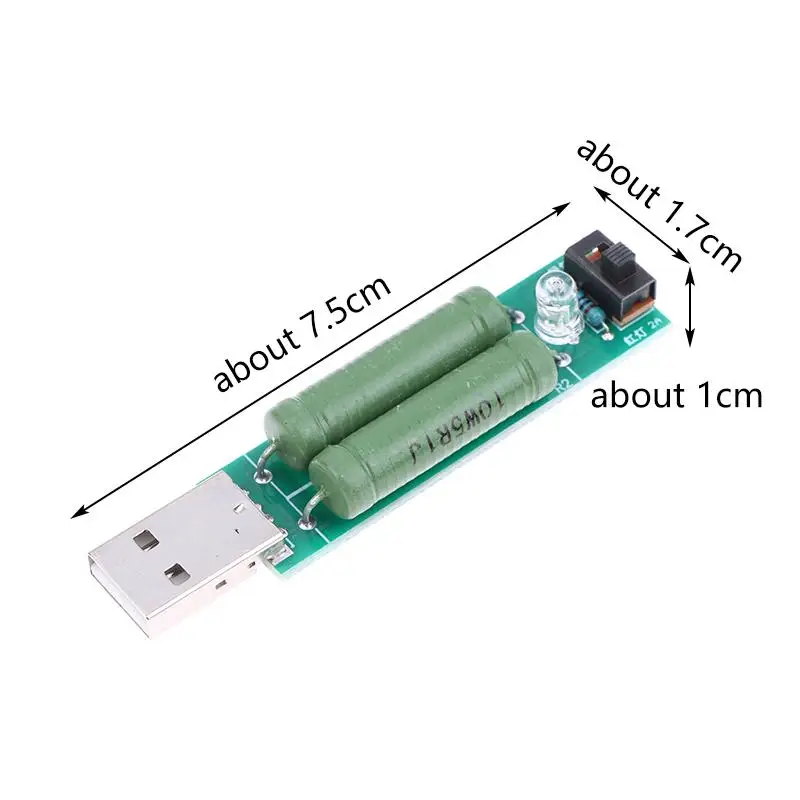 USB Load Tester Mini Power Bank Discharge Resistor W/Switch 2A/1A Resistance Tester Module Digital Current Voltage Meter Tester