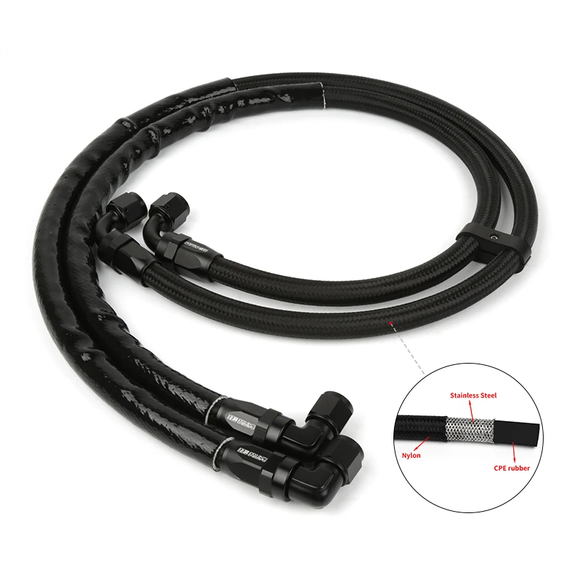 1M 3M 5M 6M Racing Fuel Hose Oil Gas Line AN4 AN6 AN8 AN10 Hose Line Pipe Tube Cooler Nylon Stainless Steel Braided CPE Rubber