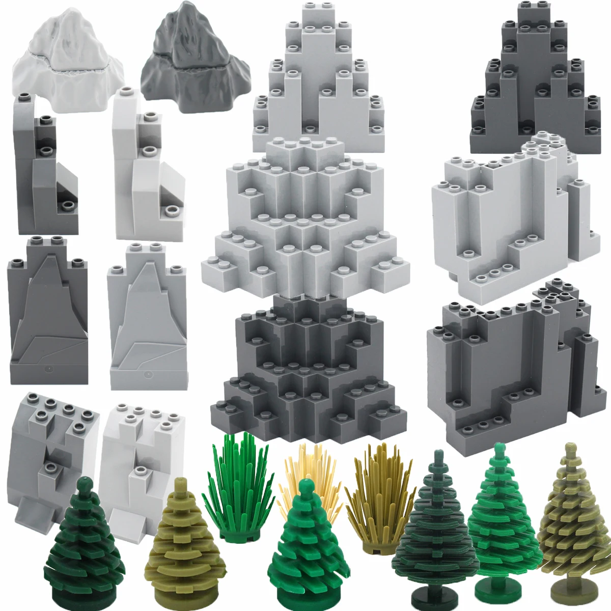 

Набор для сборки каменных панелей MOC: Креативные кирпичи для имитации гор и холмов для создания садовых композиций или декора городских улиц