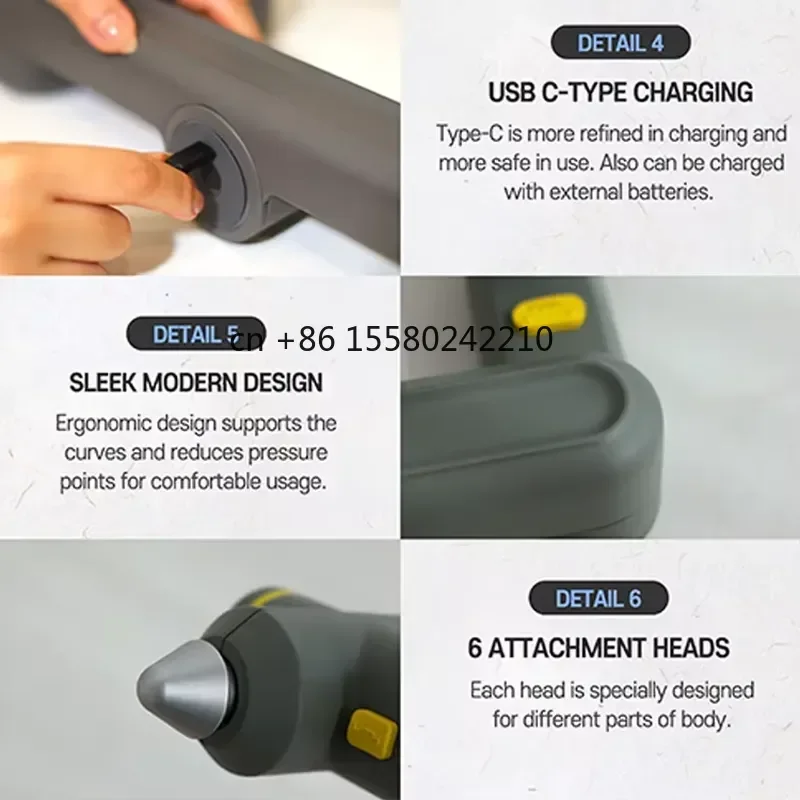 for DMTGL-9302 5V 2A Portable Electric Massage Muscle Relaxation Deep Tissue Massager Wholesale 2024 New Arrival view 6