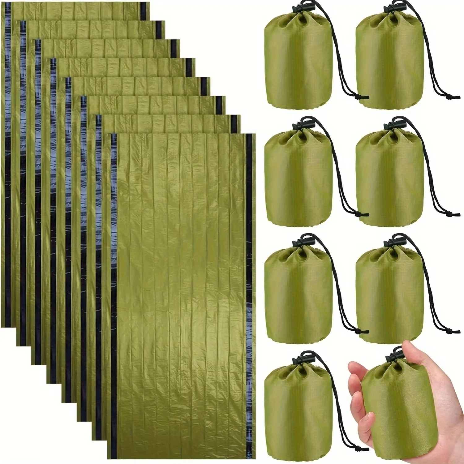

8 - Pack Camping Mummy - style Sleeping Bags with PE Film - Moisture - proof & Portable - Ideal for Outdoor Hiking & Travel