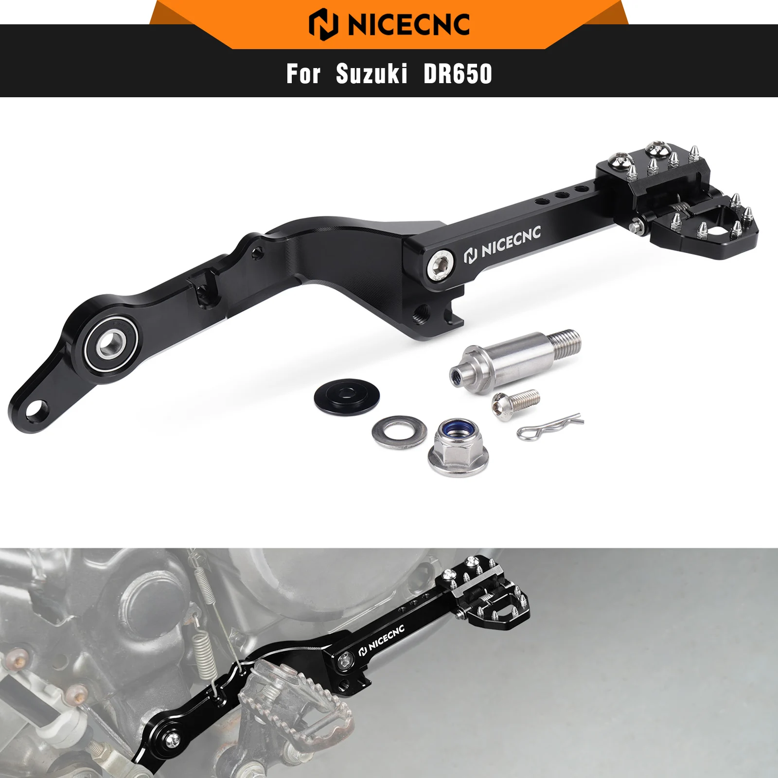 

For Suzuki DR650 1996-2025 NICECNC Adjustable Multifunctional Rear Brake Pedal DR650S DR650E 2024 2023 2022 2021 2020 2019 2018