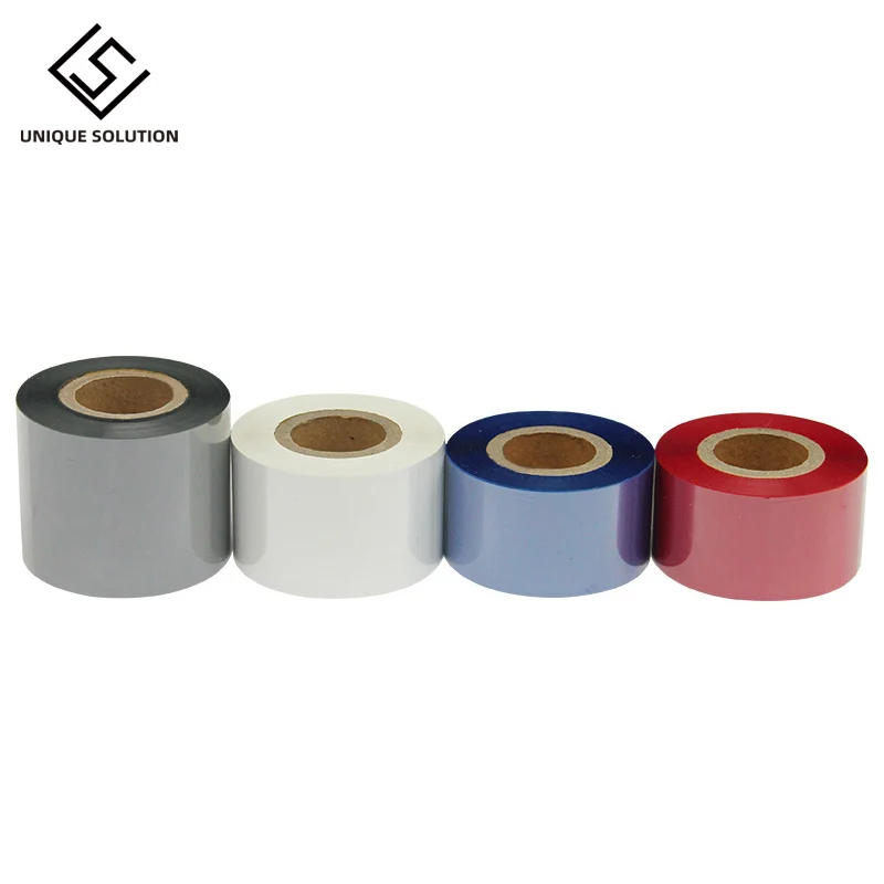 25 30 35 40 50mm *200m Blue Red Gold Silver Color Washable Ribbon Thermal Transfer Ribbon for Paper Label Printer Barcode Ribbon