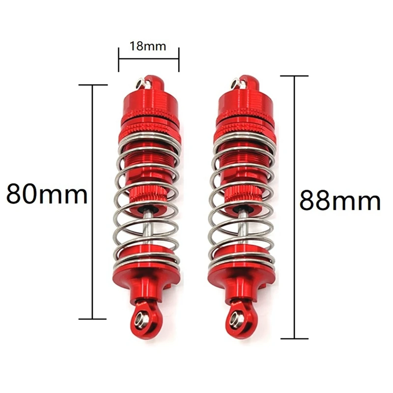 1 Set Öl-Stoßdämpfer-Dämpfer aus Metall für Wltoys 104016 104018   1/10 RC Autoteile,1