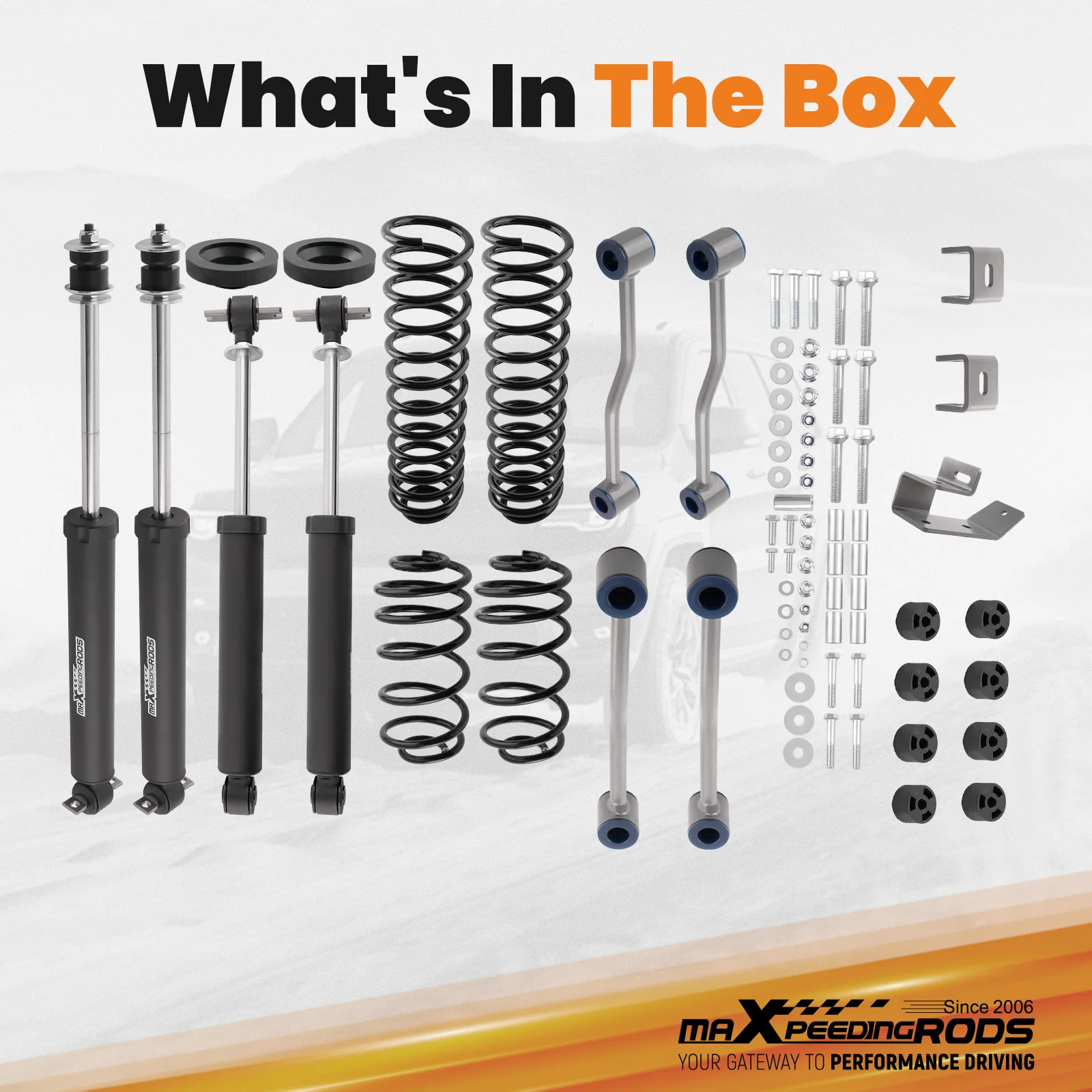 Kit de elevación de 3,25 pulgadas con amortiguadores para Jeep Wrangler TJ 6CYL 1997-2002