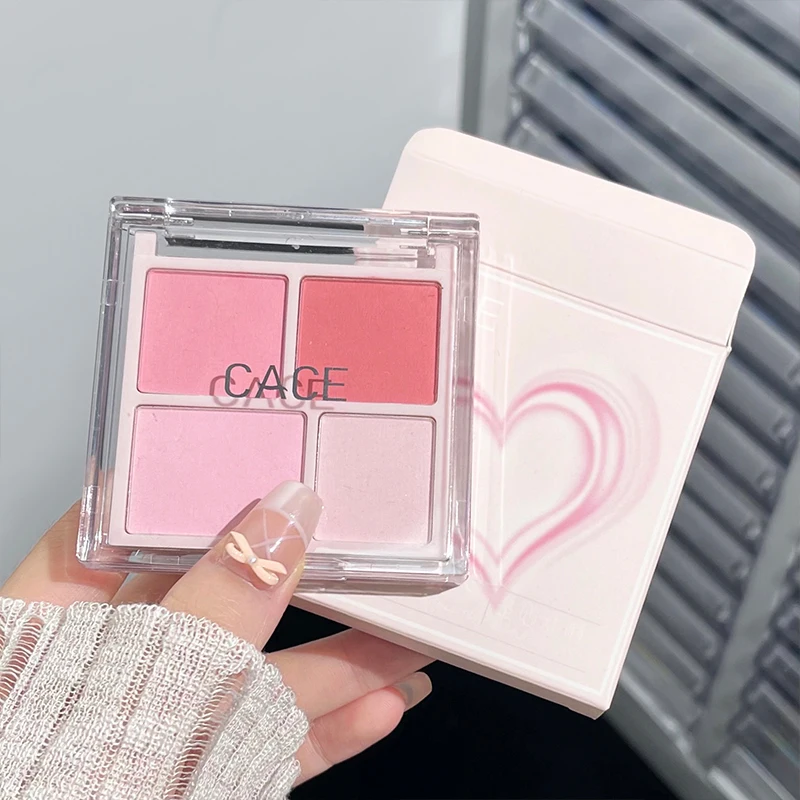 Highlighter Blusher Palette Expansive Color Brighten Face Contour Shadow Long-Lasting Waterproof Matte Cheek Tint Korean Makeup