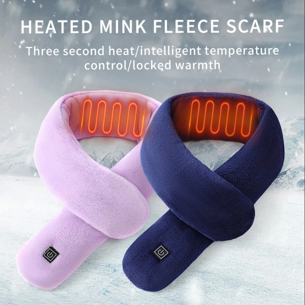 

USB Charging There Are Pockets in The Scarf Adult Warm Heating Scarf Heated Belt Adjustable Temperature Skiing Apparel