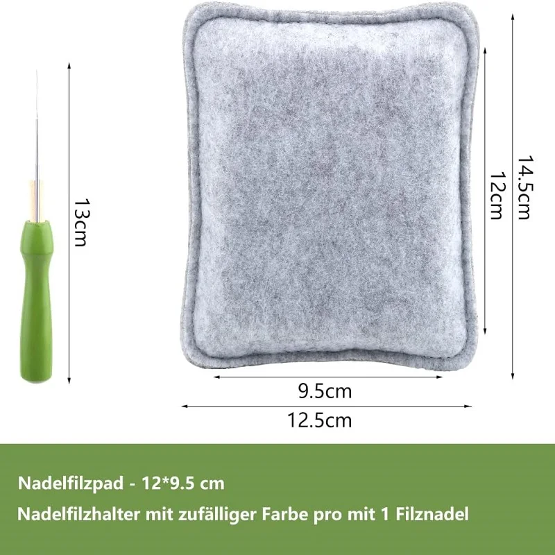 Needle Felting Underlay Dry Felting Pad Felting Starter Set with Felting Needle Holder and Felting Needles for DIY Craft