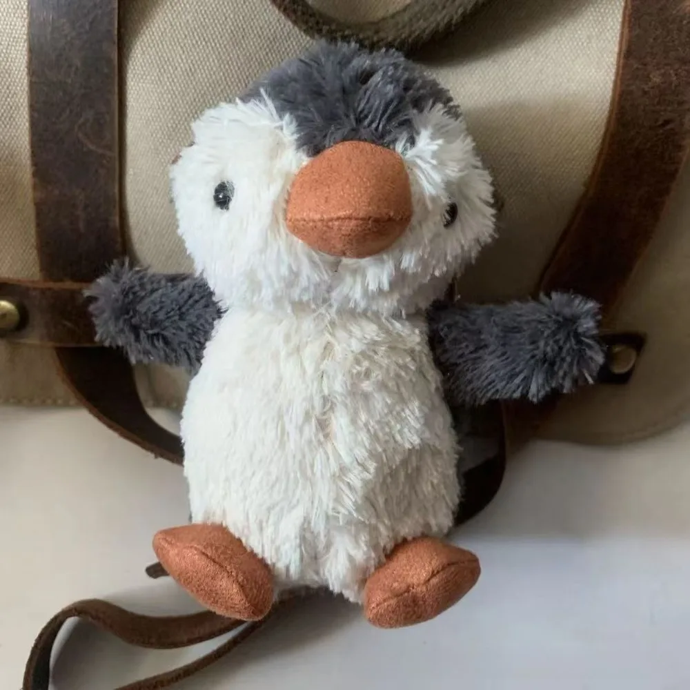 귀여운 플러시 땅콩 펭귄 가방 장식 플러시 장난감 선물 키 체인 귀여운 인형 펜던트 사랑스러운 펭귄 인형 휴일 생일 선물