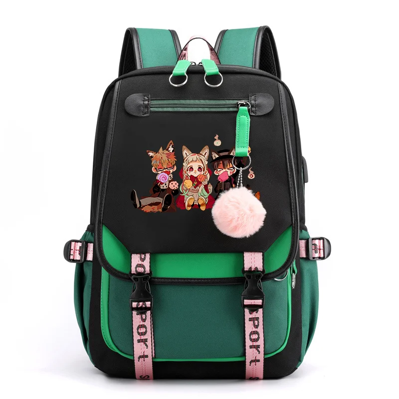 

Anime Harajuku Pattern Backpack Teenagers Casual Fashion Street Rucksack Large Capacity USB Zipper Backpack Anime Backpacks