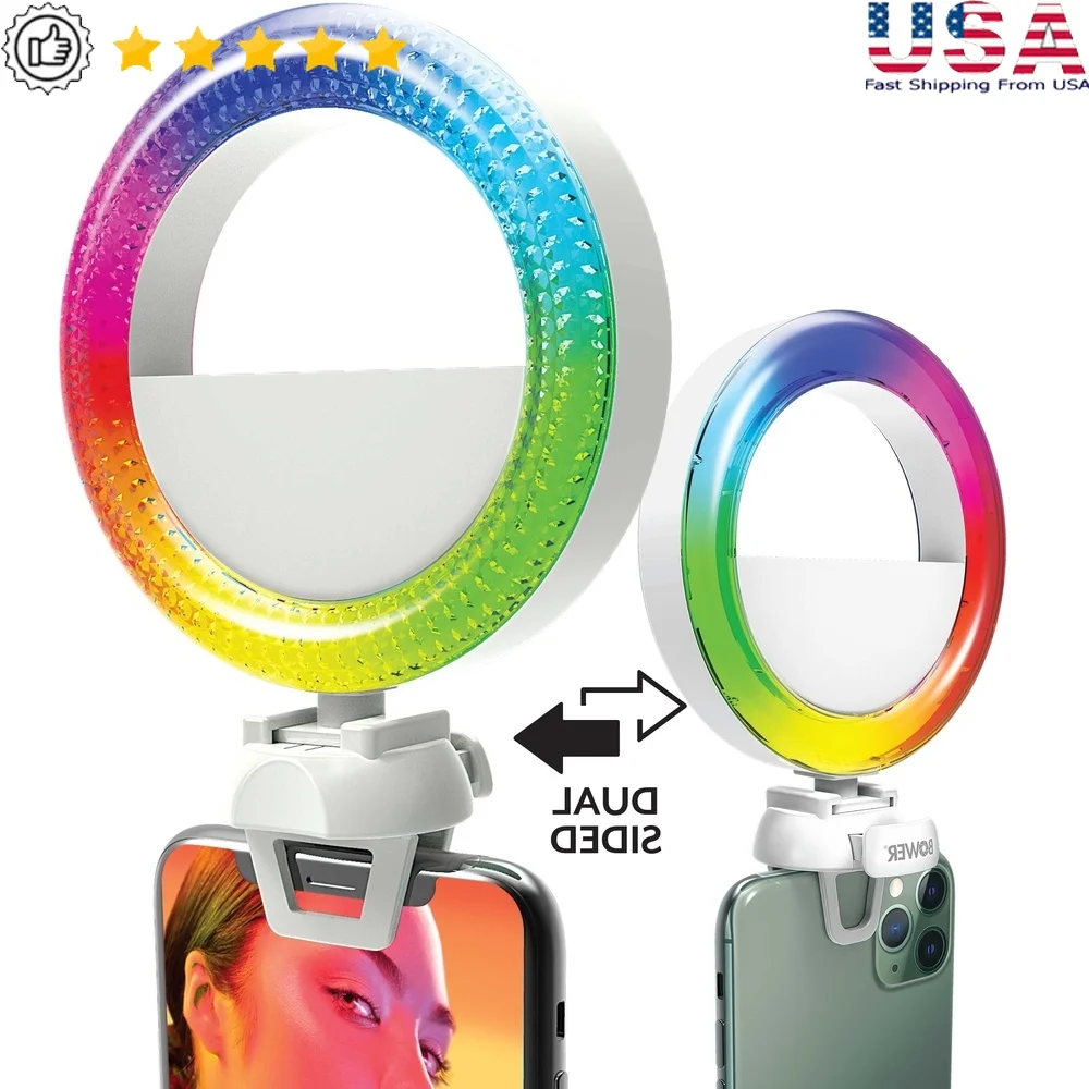 

Двусторонний светодиодный светильник с креплением для камеры, цвета RGB, белые режимы, спецэффекты, перезаряжаемый портативный осветительный инструмент USB-C