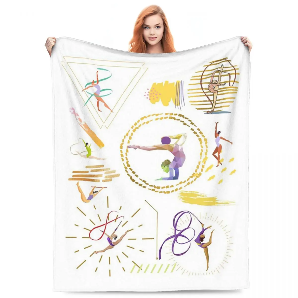 Rhythmic Gymnastics Dance Pattern Blankets Fleece Sofa Throw Blanket Breathable for Home Bedroom Office Throws Bedspread Quilt