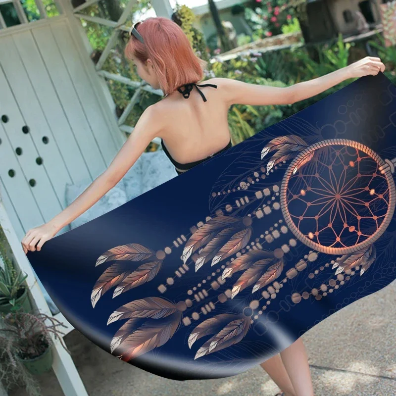 Ethnic Dreamcatcher Beach Towel Blanket,Sauna,Spa,Surf,Swim,Birthday Gift Microfiber Quick Dry Bath Towel Soft Bikini Cover Up