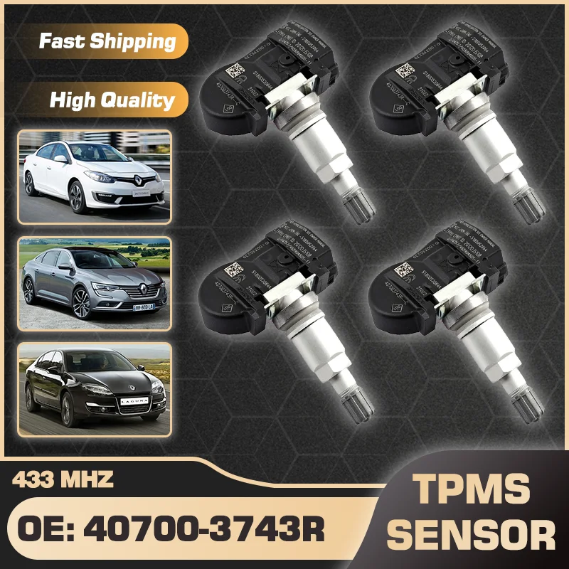 

433 MHz TPMS Tire Pressure Sensor For Renault Fluence 2009-2017 Renault Laguna 2008-2016 Renault Latitude 2010-2016 40700-3743R