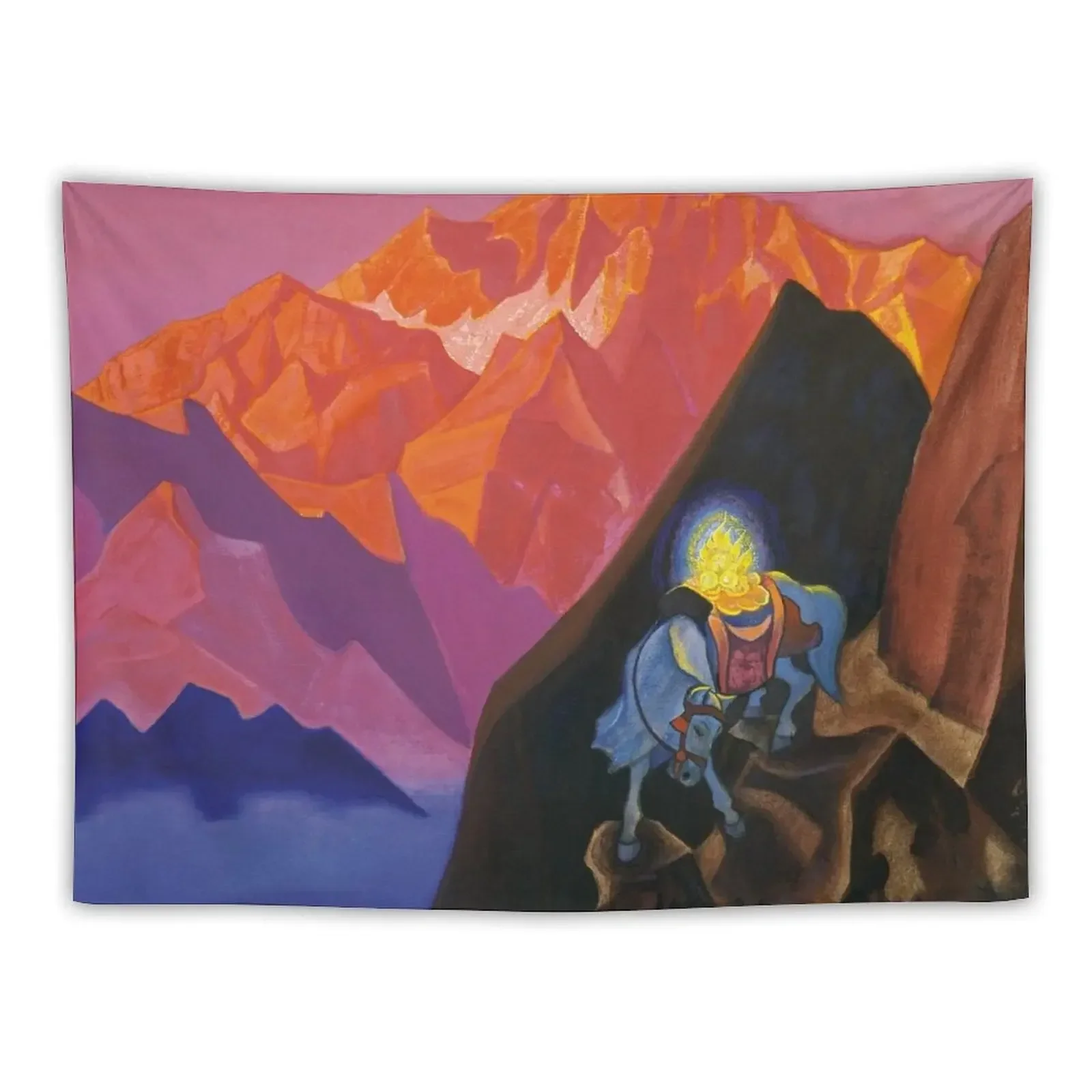 Tapiz de pared de la exposición Chintamani de Nicolas Roerich, tesoro del mundo, decoración de Chintamani