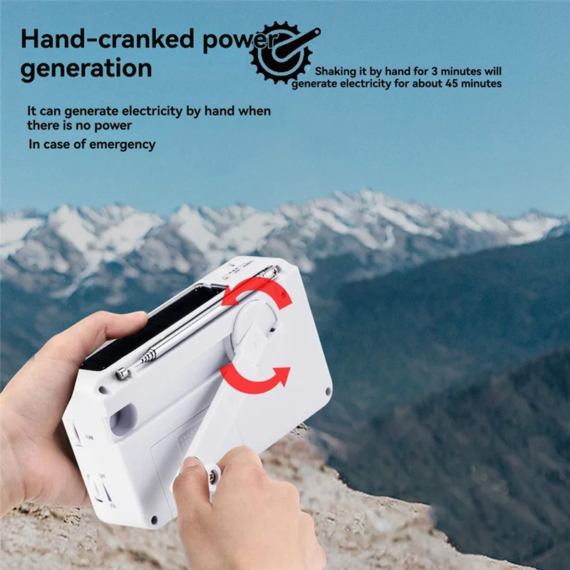 FM/AM Radio Solar Hand Crank Self Powered Radio Multifunctional Portable Emergency Radio With Flashlight