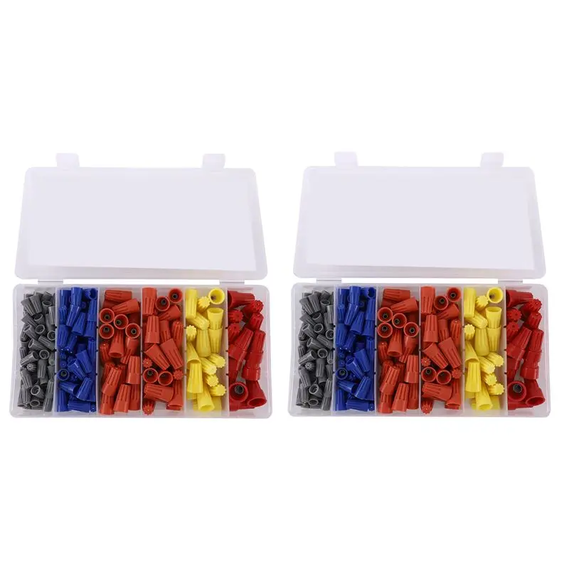 KYCOR-316Pcs 5 Colors Electrical Wire Connector Twist-On Screw Terminal Spring Inserted Nuts Caps Assortment Set