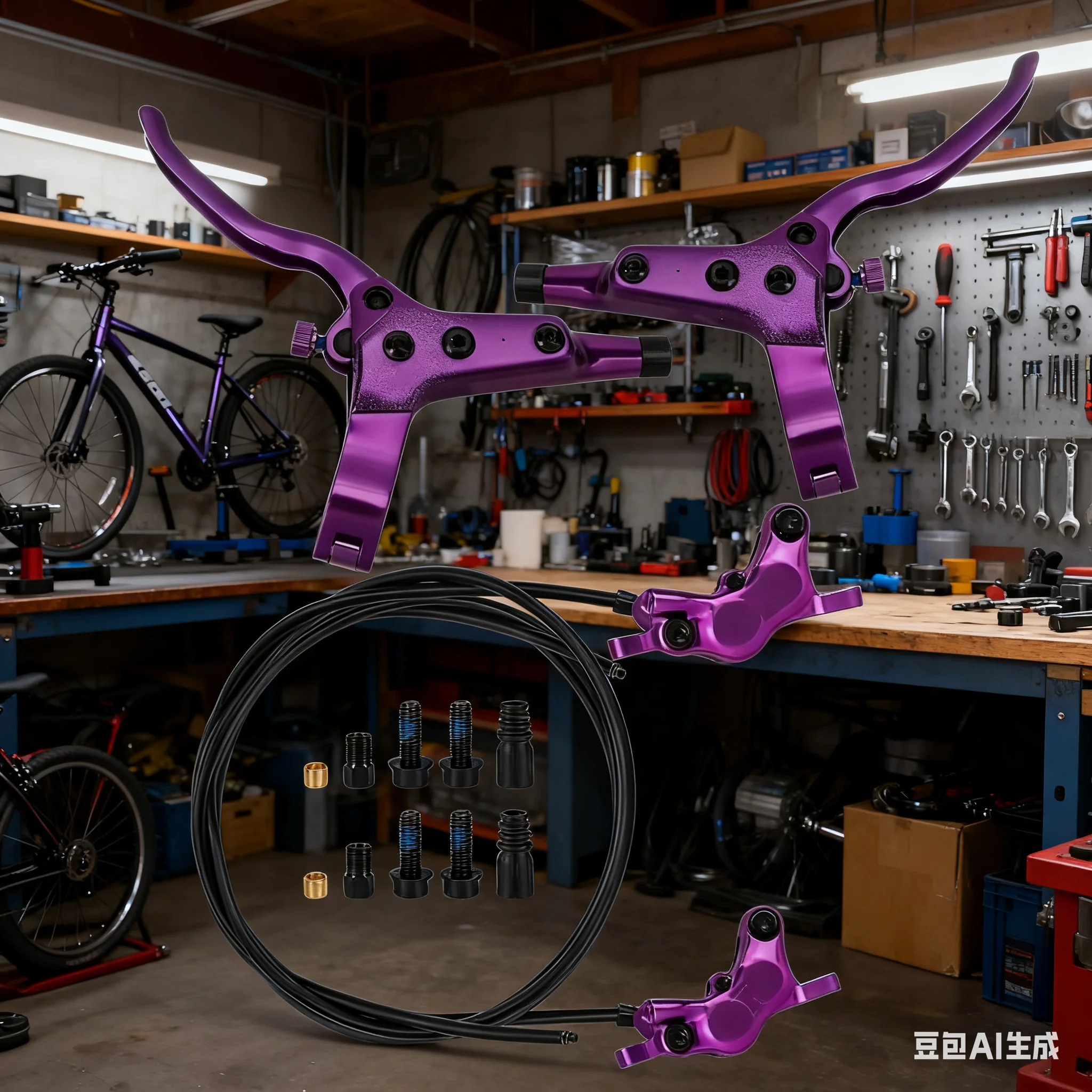 

Комплект 4-позиционных тормозов для горного велосипеда, гидравлический дисковый тормоз, комплект тормозов с разделенной трубкой, складные детали для горного велосипеда из алюминиевого сплава