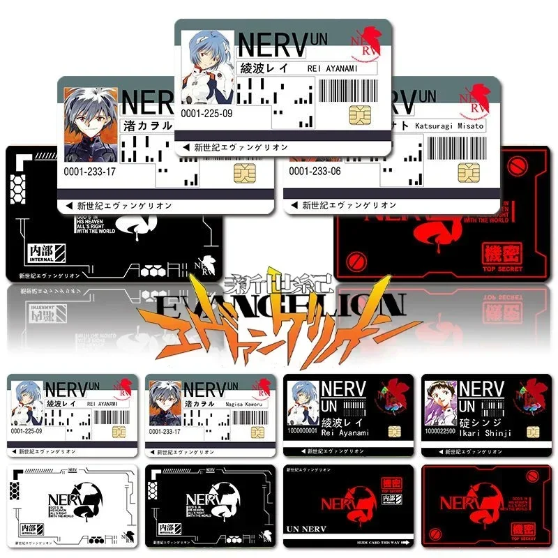 Credit Card StickersEVA Rei Ayanami Ikari Shinji Asuka EVANGELION-01 Anime DIY ID Waterproof and Dustproof Childrens Toy