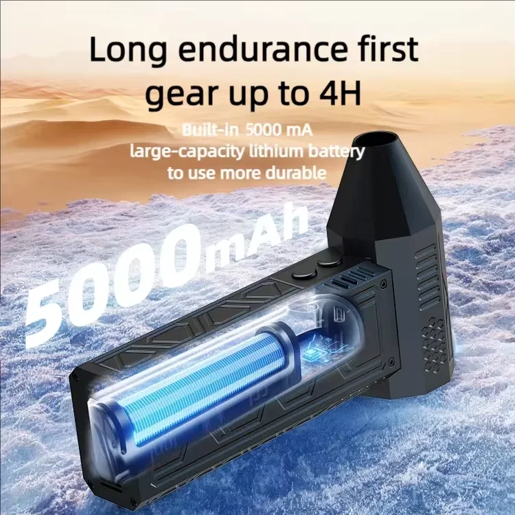 130000RPM Mini Turbo Jet Fan With LED Lighting,5000mAh Compressed Air Duster,Cordless Jet Dry Blower,for Cleaning PC&Keyboard