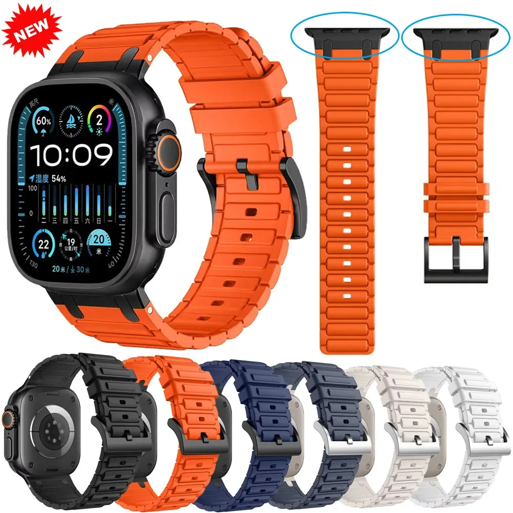 

Силиконовый ремешок для Apple Watch Ultra 49 мм/серия 10, 46 мм, 42 мм, 45 мм, 41 мм, 44 мм, 40 мм, браслет для iWatch 9 8 7 6 5 4 SE, аксессуары