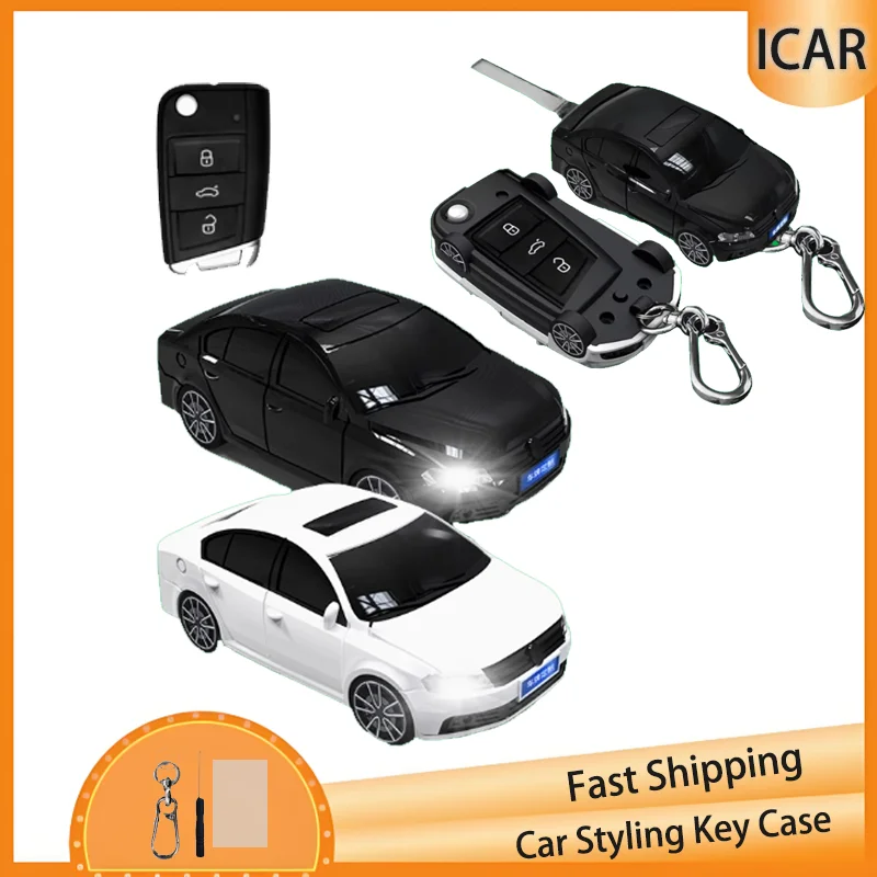 

Creative Key Case for VW LAVIDA Car Model Flip for Golf MK7 Polo MK6 Tiguan SEAT Leon Remote Car Key Cover Fob Protect Shell