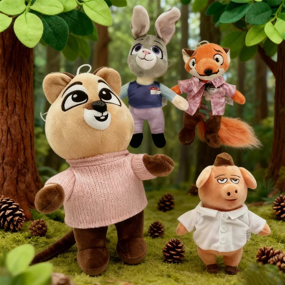 

Горячая плюшевая кукла Judith Nick Wilde, украшение для кровати, кулон с лисой и кроликом, брелок для ключей, детский компаньон, игрушки для сна, подарок