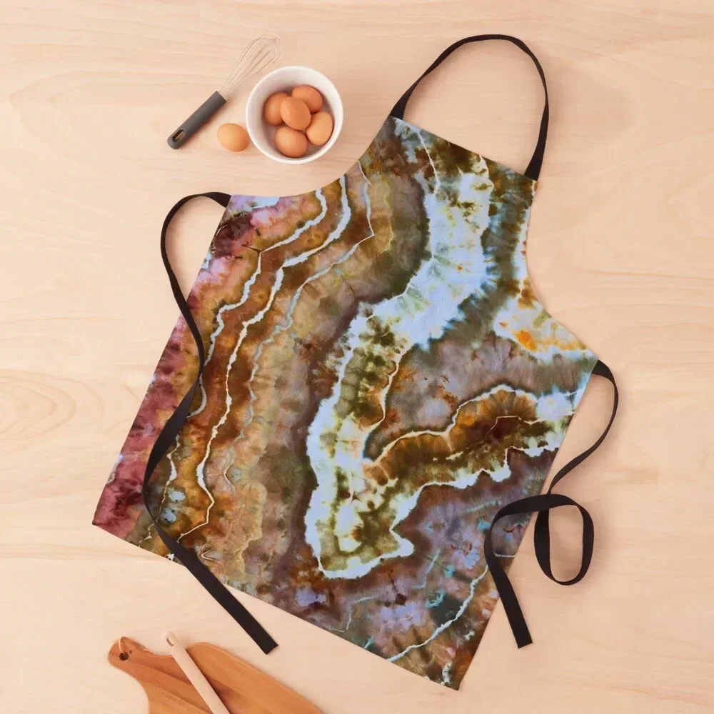 

Tie Dye Shibori in Earthy Geode Apron Kitchens For Men chef costume Apron