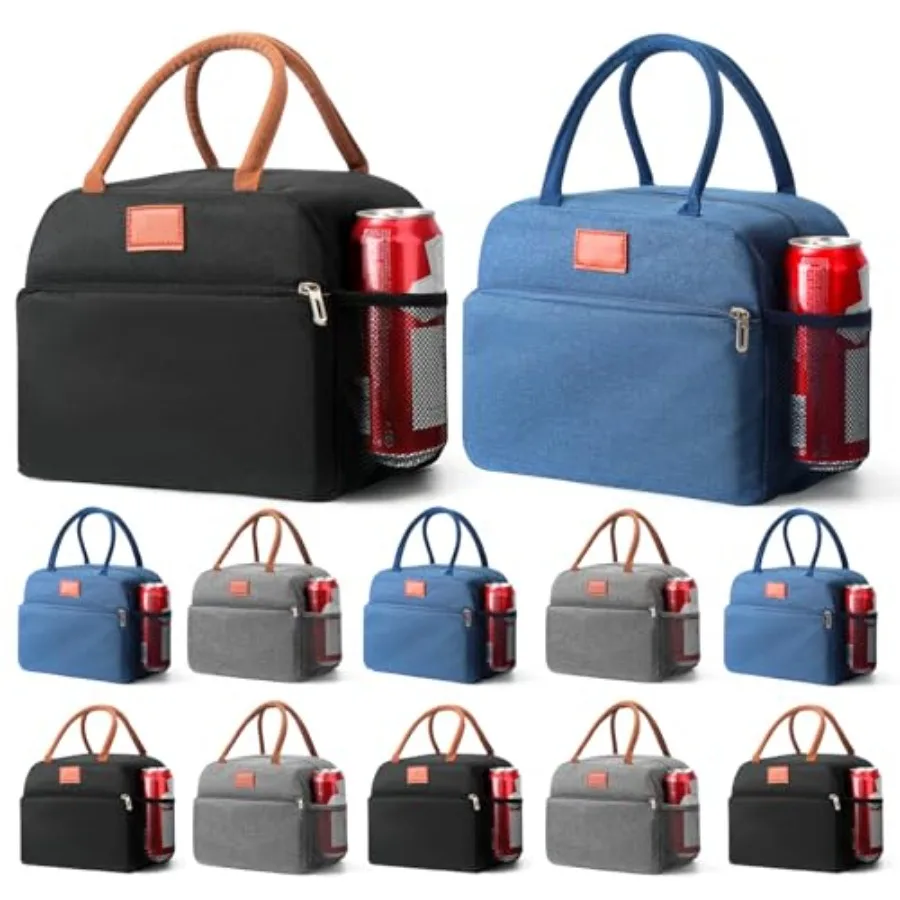 

12 Pack Lunch Box Lunch Bag for Women Adults Men Reusable Lunch Pail bag - Leakproof Insulated Lunch Box Tote with Large Capaci
